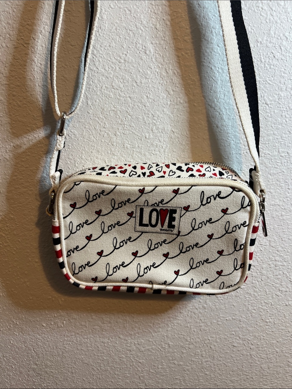 Brighton Crossbody Bag with Red and Black Accents